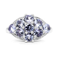 2.07 Carat Genuine Tanzanite .925 Sterling Silver Ring