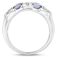 2.31 Carat Genuine Tanzanite .925 Sterling Silver Ring