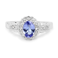 2.46 Carat Genuine Tanzanite and White Topaz .925 Sterling Silver 3 Piece Jewelry Set (Ring, Earrings, and Pendant w/ Chain)