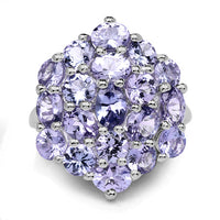 5.28 Carat Genuine Tanzanite .925 Sterling Silver Ring