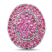3.11 Carat Genuine Ruby .925 Sterling Silver Ring