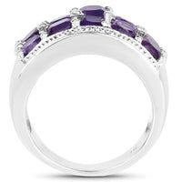 2.80 Carat Genuine Amethyst .925 Sterling Silver Ring