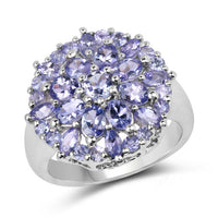2.79 Carat Genuine Tanzanite .925 Sterling Silver Ring
