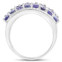 2.59 Carat Genuine Tanzanite .925 Sterling Silver Ring