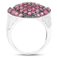 3.35 Carat Genuine Ruby .925 Sterling Silver Ring