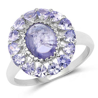 3.85 Carat Genuine Tanzanite .925 Sterling Silver Ring