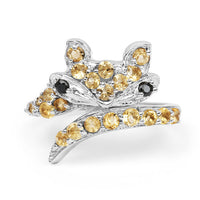 1.00 Carat Genuine Citrine & Black Spinel .925 Sterling Silver Ring