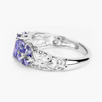 1.63 Carat Genuine Tanzanite .925 Sterling Silver Ring