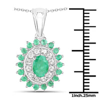 6.53 Carat Genuine Zambian Emerald and White Topaz .925 Sterling Silver 3 Piece Jewelry Set (Ring, Earrings, and Pendant w/ Chain)