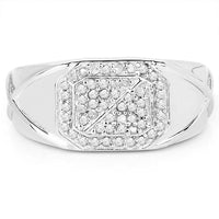 14K White Gold Plated 0.24 Carat Genuine White Diamond .925 Sterling Silver Ring