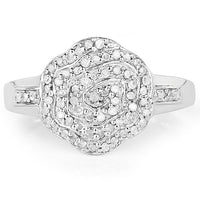 14K Yellow Gold Plated 0.29 Carat Genuine White Diamond .925 Sterling Silver Ring