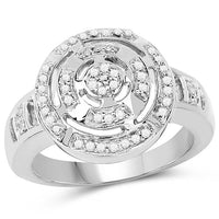 14K Yellow Gold Plated 0.21 Carat Genuine White Diamond .925 Sterling Silver Ring
