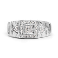14K White Gold Plated 0.21 Carat Genuine White Diamond .925 Sterling Silver Ring
