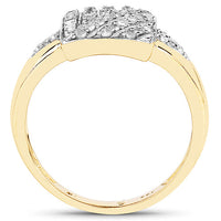 14K Yellow Gold Plated 0.23 Carat Genuine White Diamond .925 Sterling Silver Ring