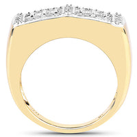 14K Yellow Gold Plated 0.19 Carat Genuine White Diamond .925 Sterling Silver Ring