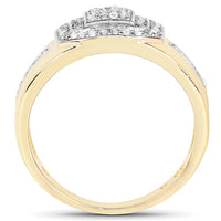 14K Yellow Gold Plated 0.29 Carat Genuine White Diamond .925 Sterling Silver Ring