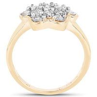 14K Yellow Gold Plated 0.07 Carat Genuine White Diamond .925 Sterling Silver Ring