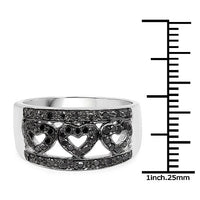 0.32 Carat Genuine Black Diamond .925 Sterling Silver Ring