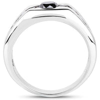 0.74 Carat Genuine Black Diamond .925 Sterling Silver Ring