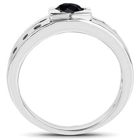 0.56 Carat Genuine Black Diamond .925 Sterling Silver Ring