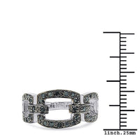 0.36 Carat Genuine Blue Diamond .925 Sterling Silver Ring