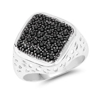 0.54 Carat Genuine Black Diamond .925 Sterling Silver Ring