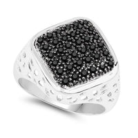 0.54 Carat Genuine Black Diamond .925 Sterling Silver Ring