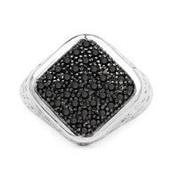 0.54 Carat Genuine Black Diamond .925 Sterling Silver Ring