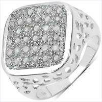 0.54 Carat Genuine White Diamond .925 Sterling Silver Ring