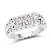 0.27 Carat Genuine White Diamond .925 Sterling Silver Ring