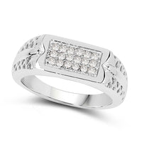 0.27 Carat Genuine White Diamond .925 Sterling Silver Ring
