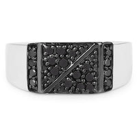 0.35 Carat Genuine Black Diamond .925 Sterling Silver Ring