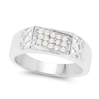 0.23 Carat Genuine White Diamond .925 Sterling Silver Ring