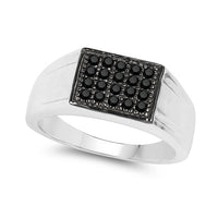 0.30 Carat Genuine Black Diamond .925 Sterling Silver Ring