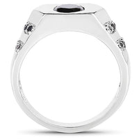 1.53 Carat Genuine Black Diamond .925 Sterling Silver Ring