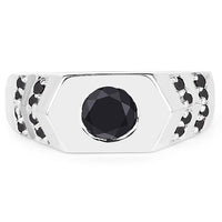 1.53 Carat Genuine Black Diamond .925 Sterling Silver Ring