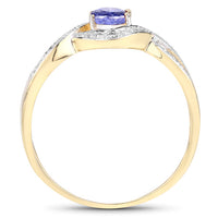 0.75 Carat Genuine Tanzanite .925 Sterling Silver Ring