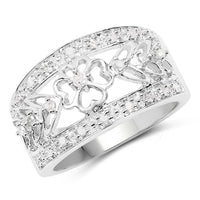 0.31 Carat Genuine White Diamond .925 Sterling Silver Ring