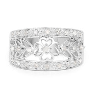0.31 Carat Genuine White Diamond .925 Sterling Silver Ring