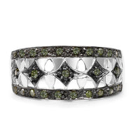 0.32 Carat Genuine Green Diamond .925 Sterling Silver Ring