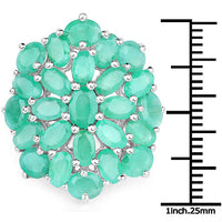 5.88 Carat Genuine Emerald .925 Sterling Silver Ring