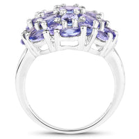 7.08 Carat Genuine Tanzanite .925 Sterling Silver Ring