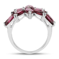 7.80 Carat Genuine Rhodolite .925 Sterling Silver Ring