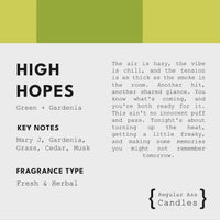 High Hopes, Green + Gardenia 11oz Candle - BIG FRENCHIES