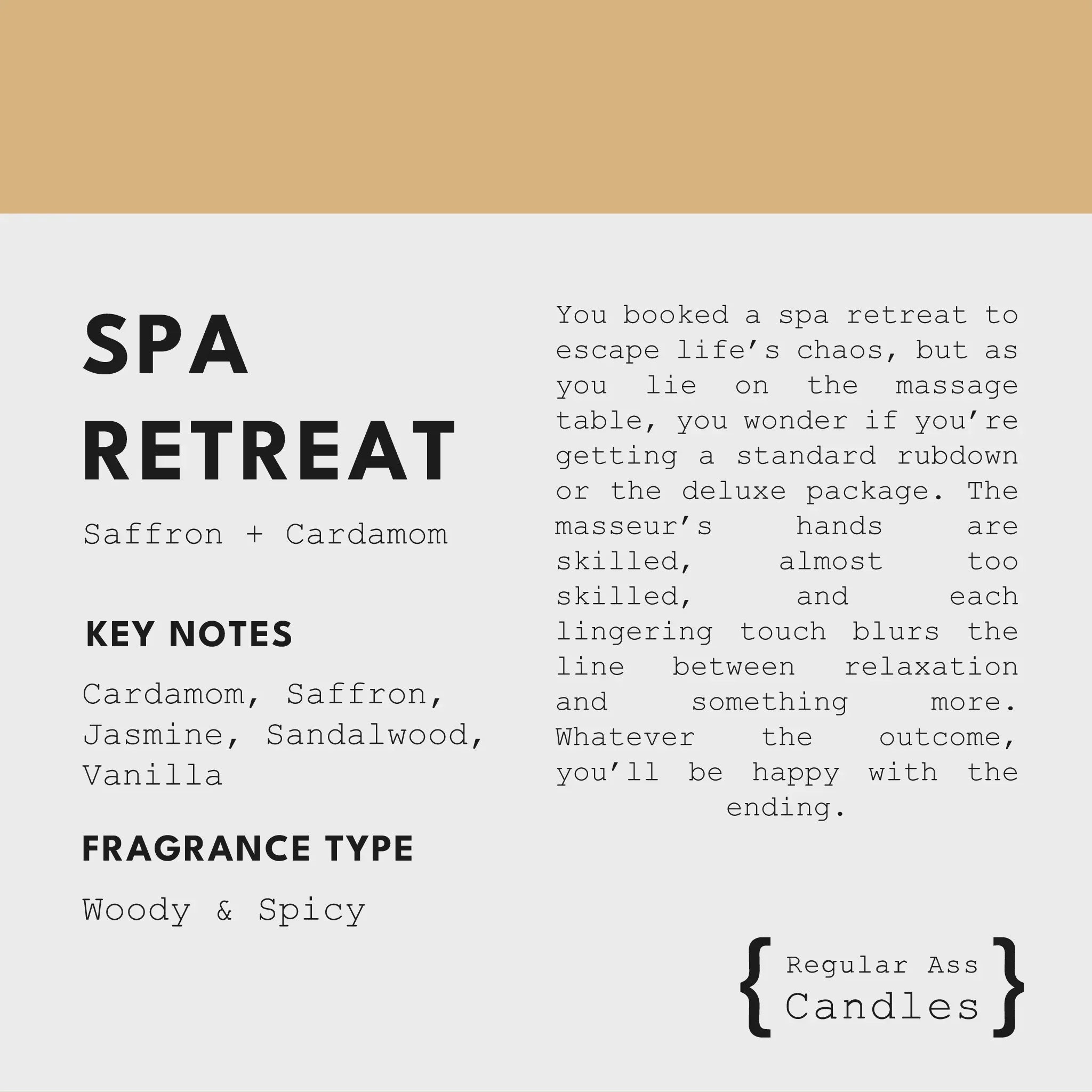 Spa Retreat, Saffron + Cardamom 11oz Candle - BIG FRENCHIES