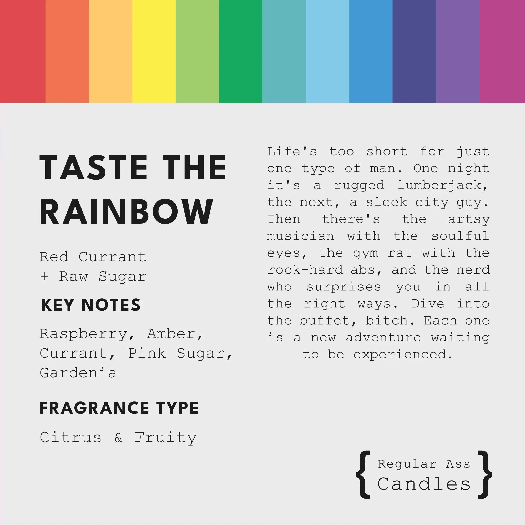 Taste the Rainbow, Red Currant + Pink Sugar 11oz Candle - BIG FRENCHIES