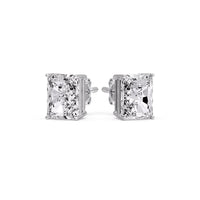 Certified Basket Stud Earrings Set With Radiant Cut Diamonds (1.00ct - 4.00ct)