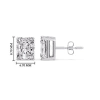 Certified Basket Stud Earrings Set With Radiant Cut Diamonds (1.00ct - 4.00ct)