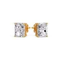 Certified Basket Stud Earrings Set With Radiant Cut Diamonds (1.00ct - 4.00ct)
