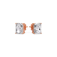Certified Basket Stud Earrings Set With Radiant Cut Diamonds (1.00ct - 4.00ct)